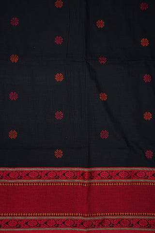 Rettai Pettu Threadwork Border Black Bengal Cotton Saree