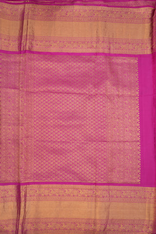 Contrast Floral Zari Border Multicolor Kanchipuram Printed Silk Saree