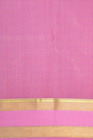 Rettai Pettu Zari Border With Allover Diamond Buttis Pink Mysore Silk Saree