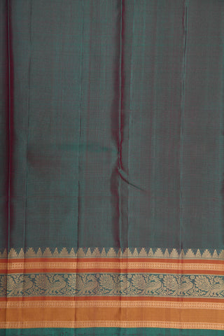 Peacock Border With Thread Work Buttas Maroon Kanchipuram Silk Saree