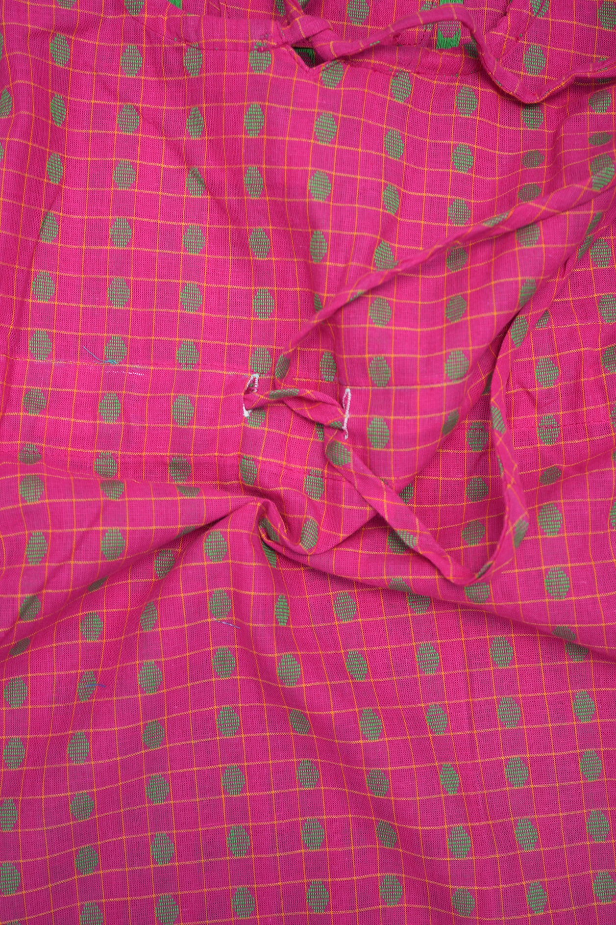 Round Neck Rani Pink Dobby Cotton Kaftan