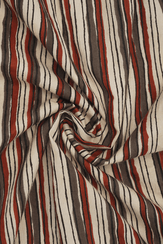 Round Neck Stripes Design Multicolor Cotton Long Kurta