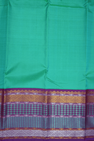 Rudraksh Border Plain Sea Green Kanchipuram Silk Saree