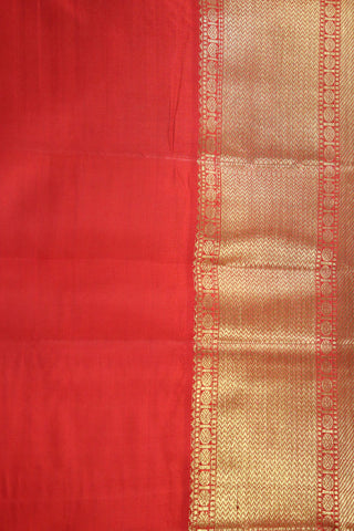 Rudraksh Border With Brocade Red Kanchipuram Silk Saree