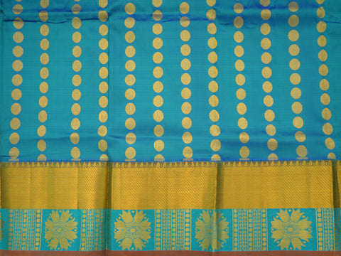 Rudraksh Buttas Peacock Blue Silk Pavadai Sattai Material