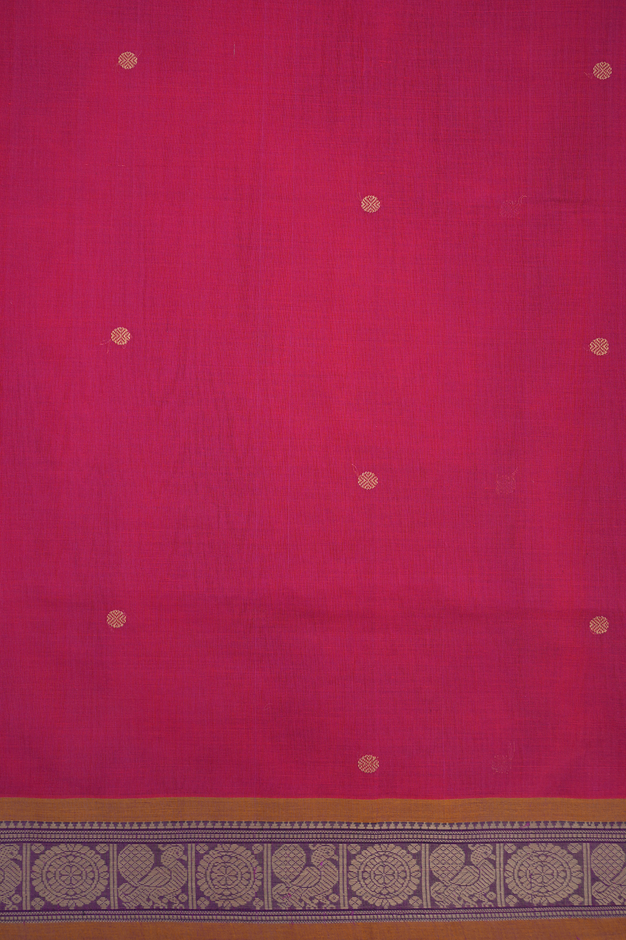 Rudraksh Motifs Rose Red Coimbatore Cotton Saree