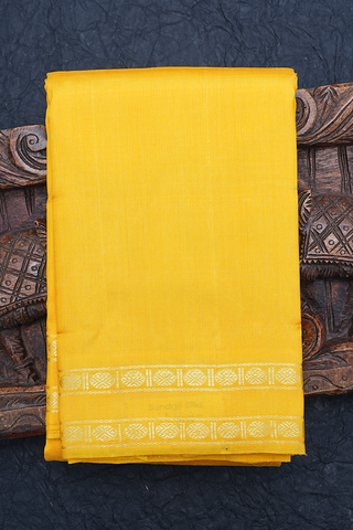 Rudraksh Zari Border Honey Yellow Kanchipuram Silk Saree
