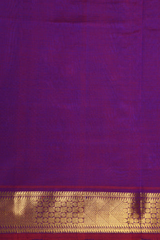 Rudraksh Zari Border In Plain Purple Silk Cotton Saree