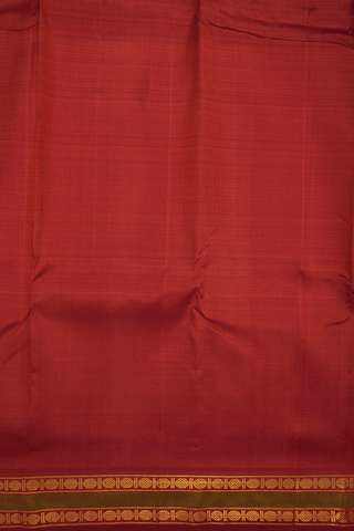Rudraksh Zari Border Plain Brick Red Kanchipuram Silk Saree