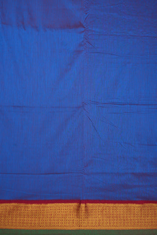 Rudraksh Zari Border Plain Capri Blue Kalyani Cotton Saree