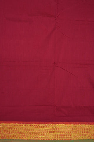 Rudraksh Zari Border Plain Crimson Red Kalyani Cotton Saree