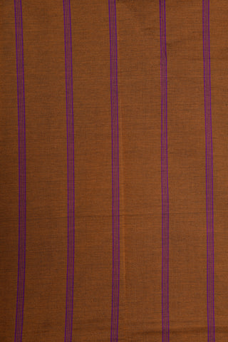 Rudraksh Zari Border With Stripes Plum Purple Kalyani Cotton Saree