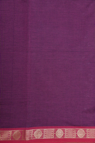 Rudraksh Zari Border With Stripes Plum Purple Kalyani Cotton Saree
