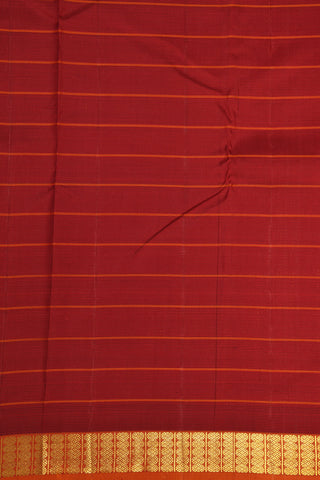 Rudraksh Zari Border With Veldhari Stripes Maroon Kanchipuram Silk Saree