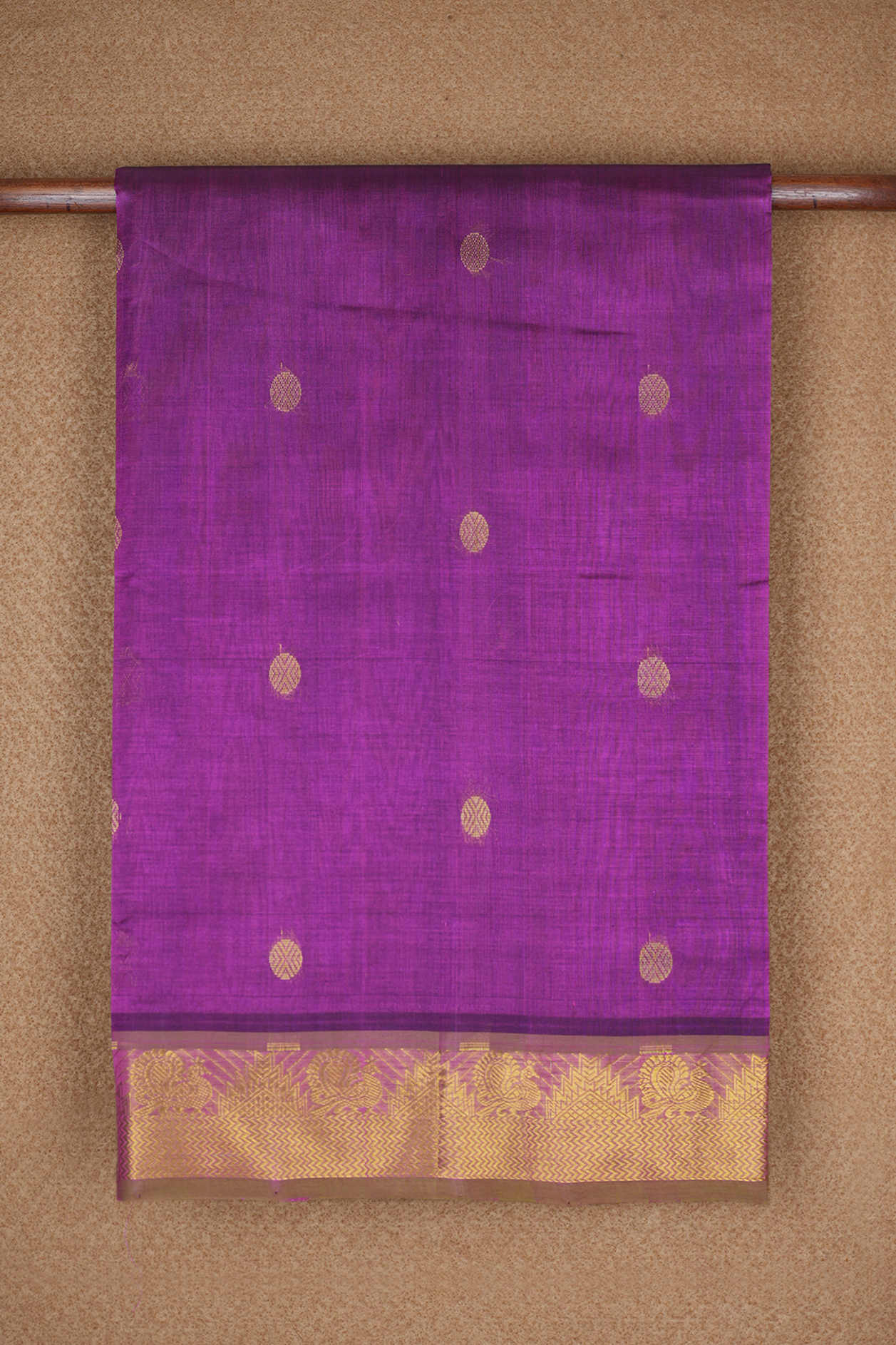 Rudraksh Zari Motifs Purple Rose Silk Cotton Saree