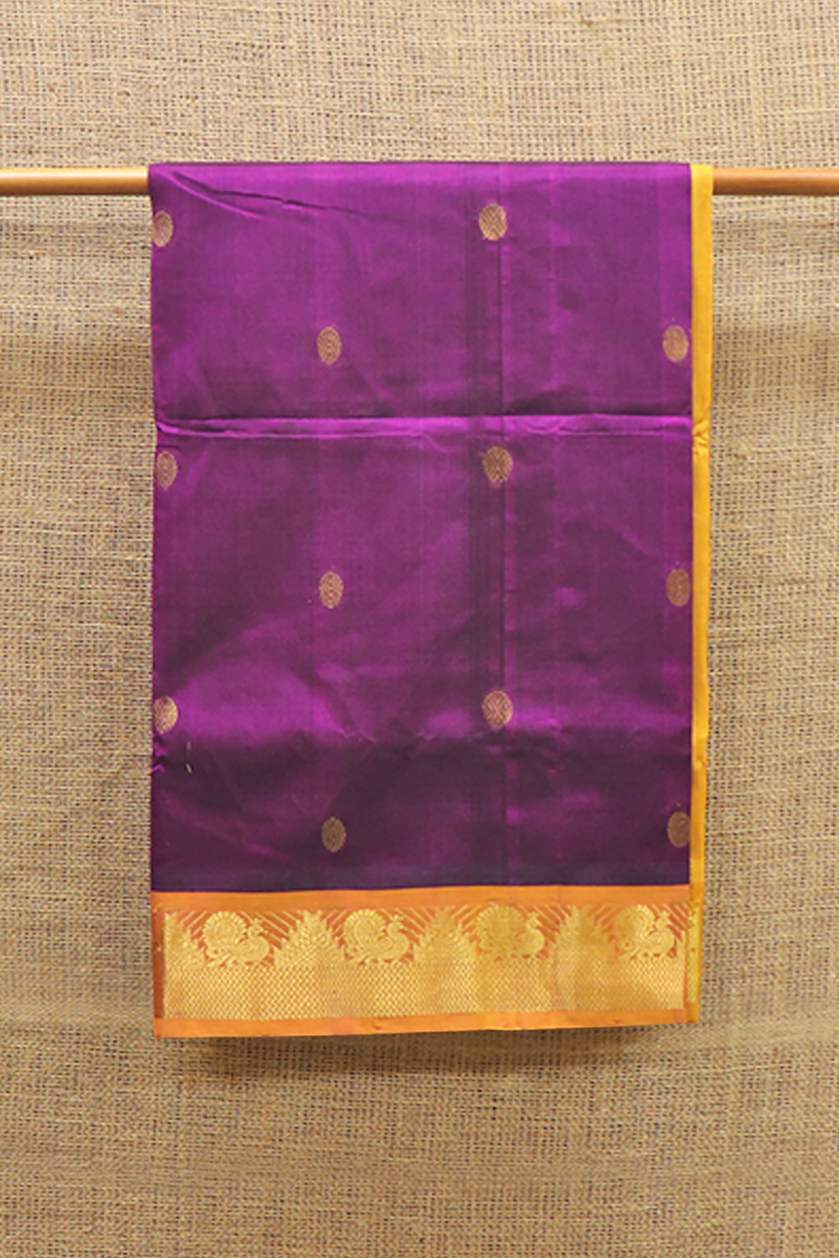 Rudraksh Zari Motifs Purple Silk Cotton Saree