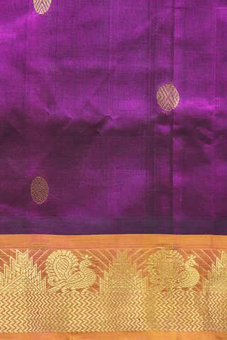 Rudraksh Zari Motifs Purple Silk Cotton Saree
