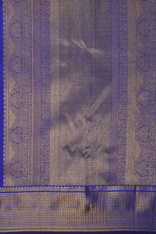Parrot Temple Zari Motifs Royal Blue Kanchipuram Silk Saree