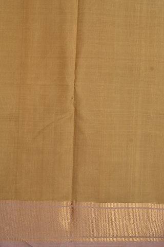 Threadwork Design Yellowish Beige Kanchipuram Silk Saree