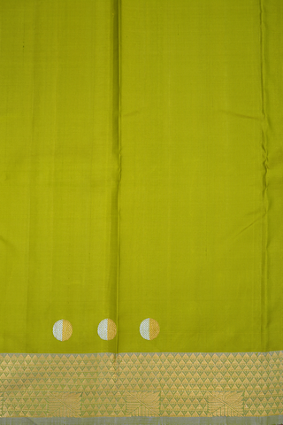 Rudraksh Zari Motifs Pear Green Kanchipuram Silk Saree