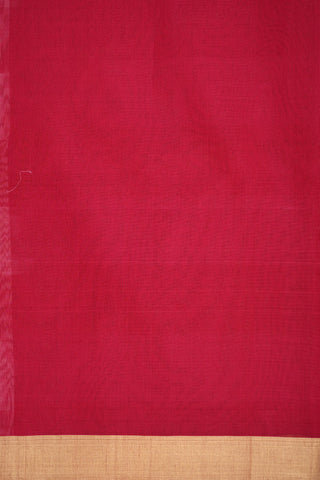 Scarlet Red And Off White Checks Kora Silk Cotton Saree
