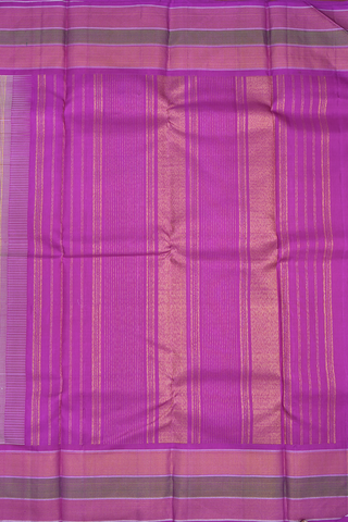 Self Checks Design White And Brown Kanchipuram Silk Saree