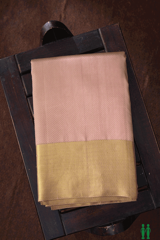 Self Design Blush Pink Silk Dhoti With Angavastram Set