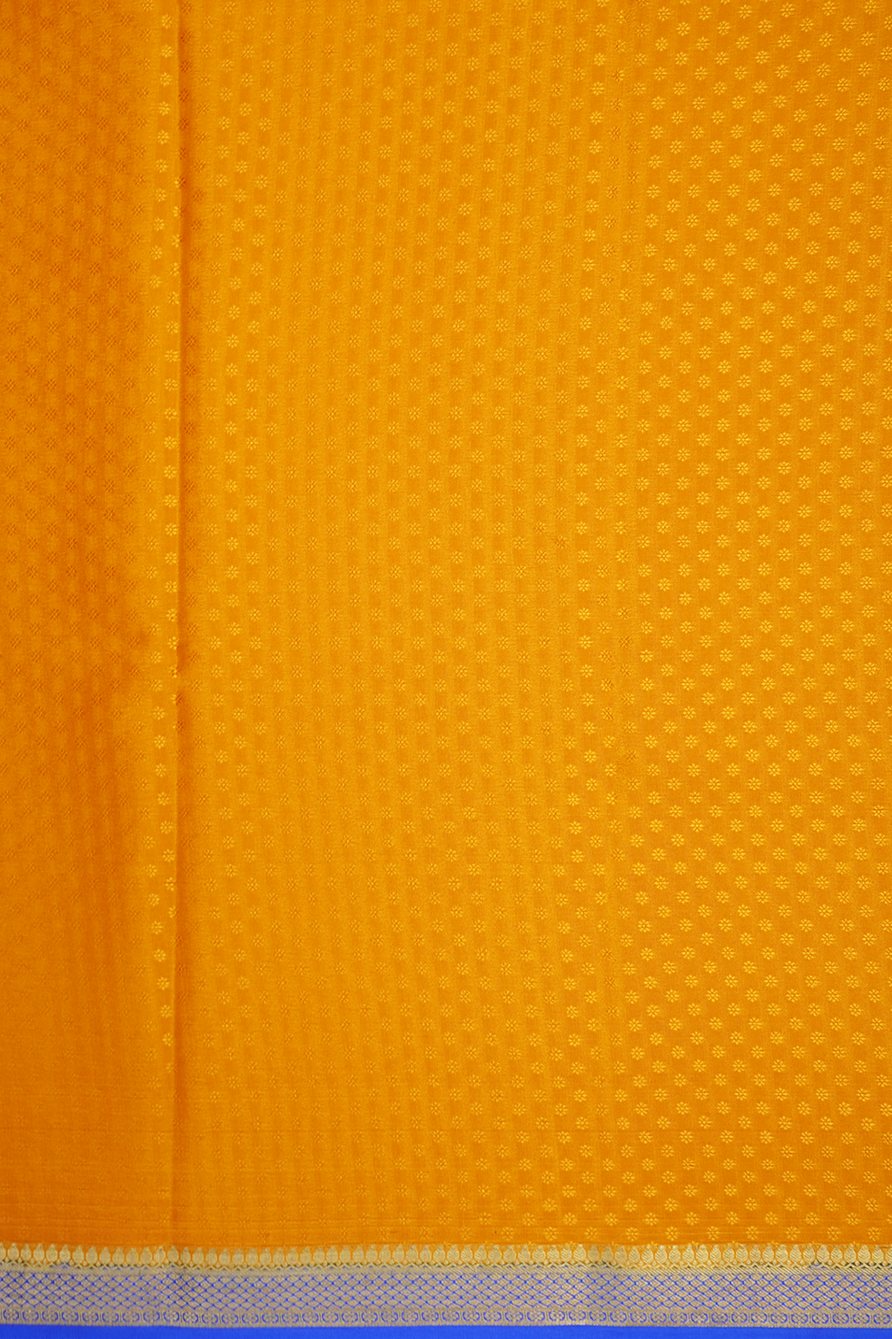 Self Floral Buttis Honey Orange Mysore Silk Saree