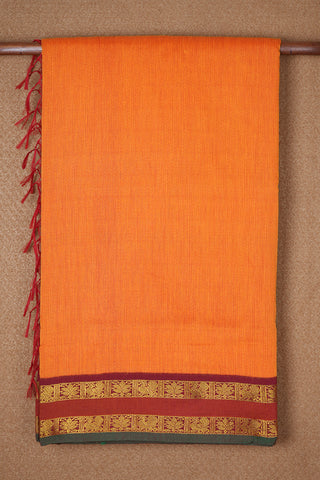 Self Jacquard Design Honey Orange Kalyani Cotton Saree