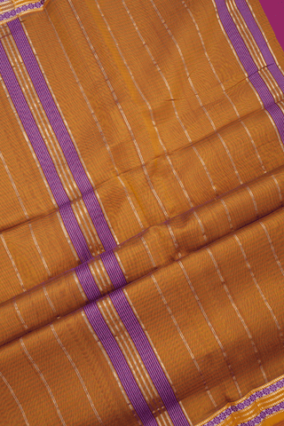 Self Stripes Design Magenta Maheswari Silk Cotton Saree