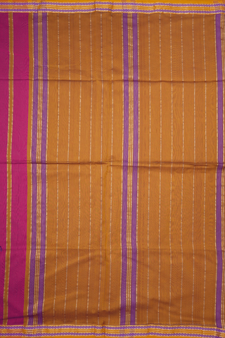 Self Stripes Design Magenta Maheswari Silk Cotton Saree