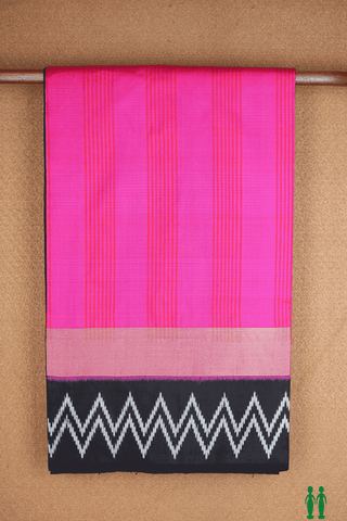 Self Stripes Design Magenta Pochampally Silk Saree