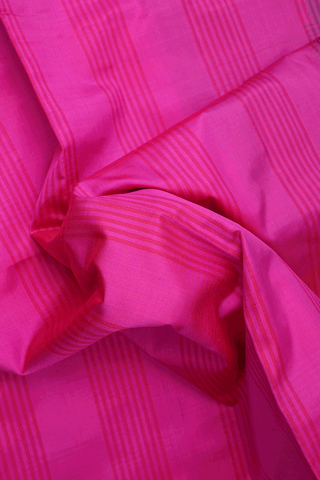 Self Stripes Design Magenta Pochampally Silk Saree