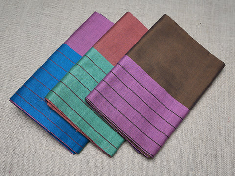 Assorted Set Of 3 Various Color Handloom Cotton Lungies