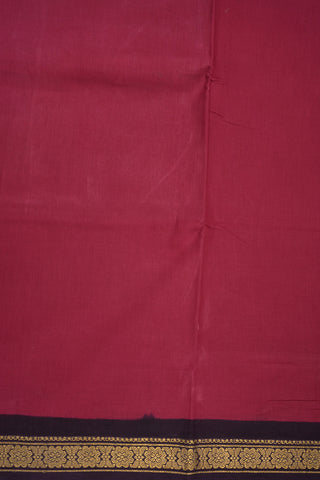 Floral Zari Border Blush Red Sungudi Cotton Saree