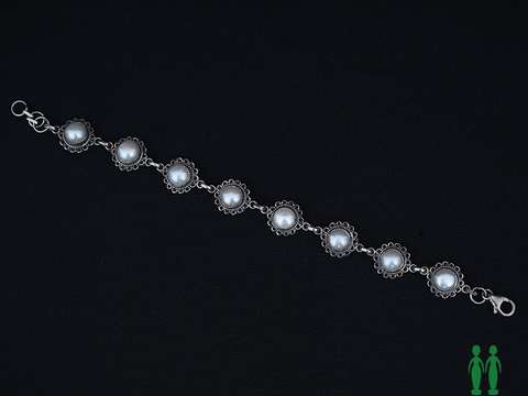 Pure Silver Pearl Bracelet