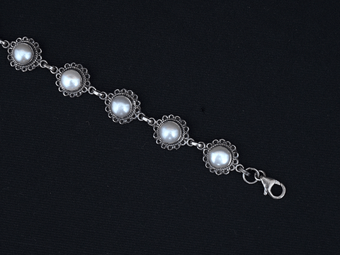Pure Silver Pearl Bracelet