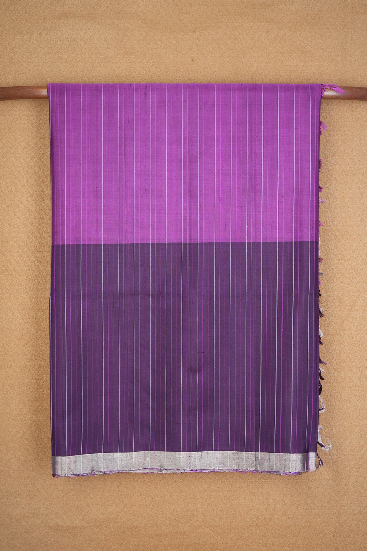 Silver Zari Border Shades Of Purple Soft Silk Saree