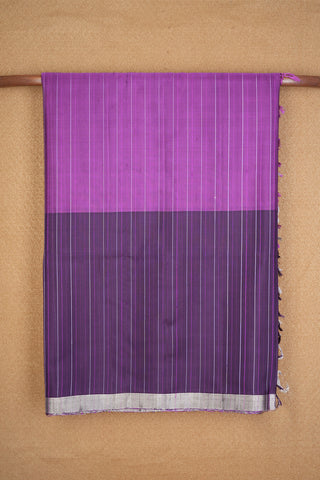 Silver Zari Border Shades Of Purple Soft Silk Saree