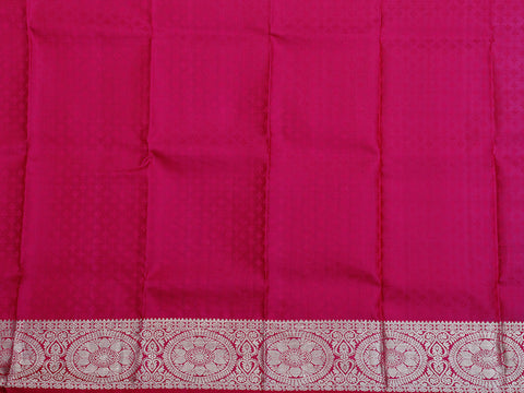Silver Zari Border With Polka Dots Burgundy Purple Kanchipuram Silk Unstitched Pavadai Sattai Material