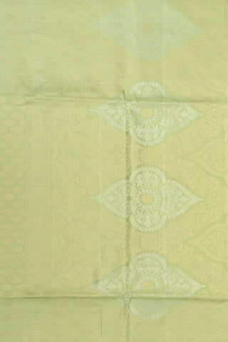 Silver Zari Pendant Motif Pastel Green Soft Silk Saree