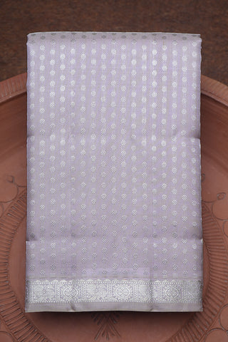 Silver Zari Polka Dots Pastel Purple Kanchipuram Silk Saree