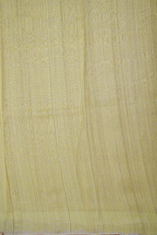 Silver Zari Stripes Pastel Green Kora Tussar Saree