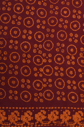 Simple Circle Printed Maroon Sungudi Cotton Saree