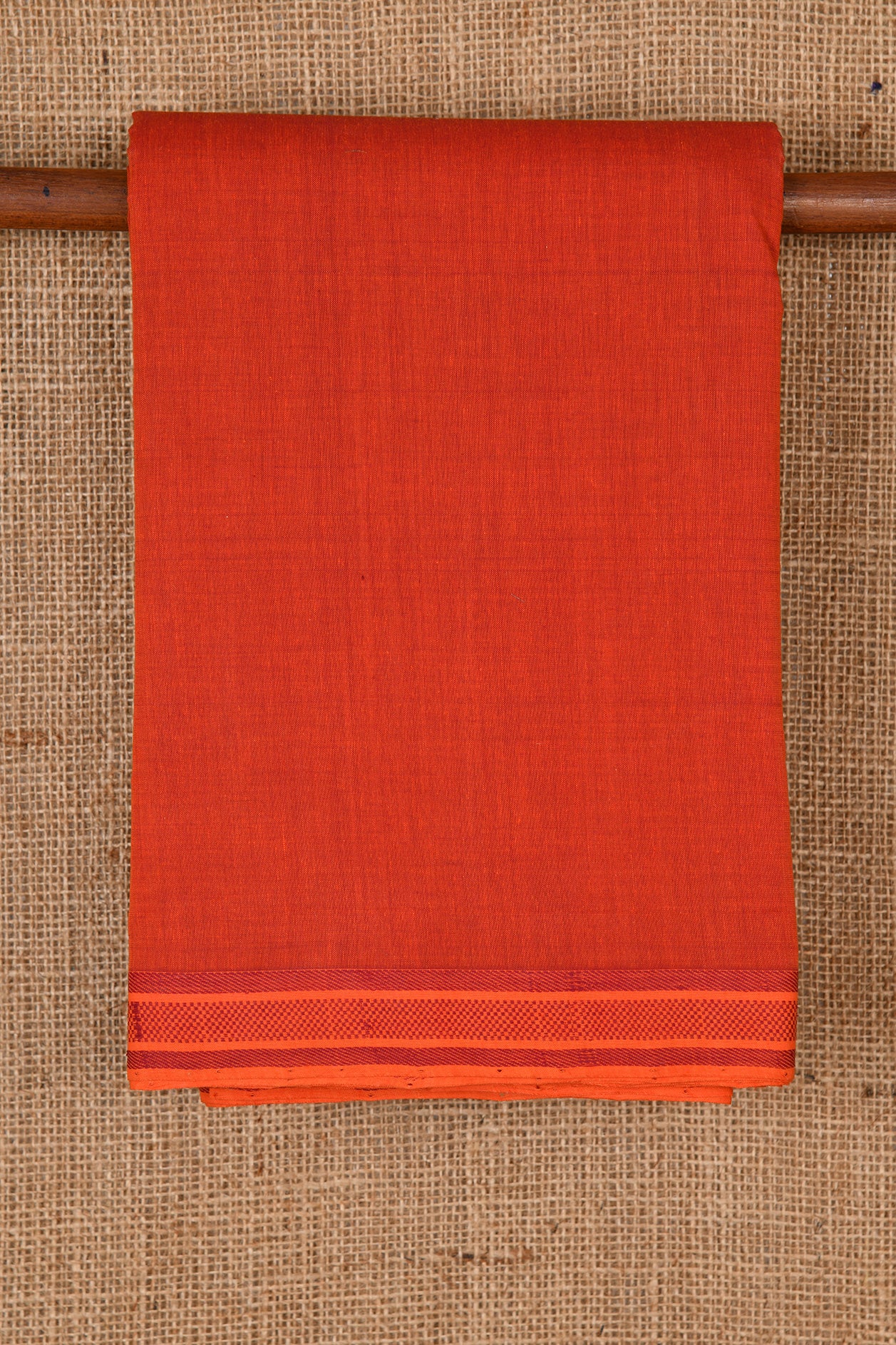Small Border Scarlet Color Mangalagiri Cotton Saree