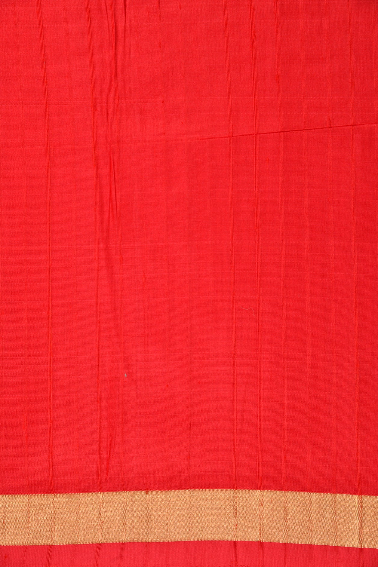 Stripes Red Plain Silk Saree