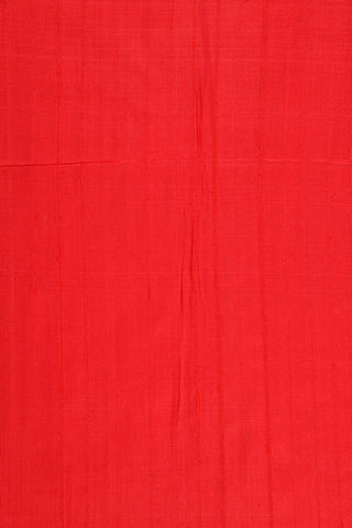 Stripes Red Plain Silk Saree