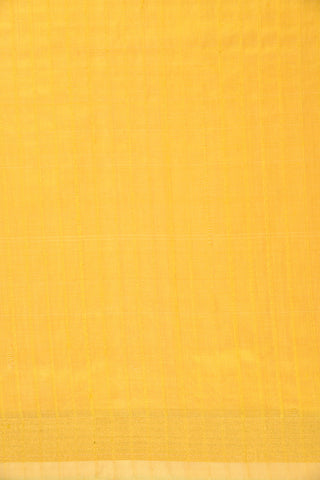 Striped Yellow Plain Silk Saree