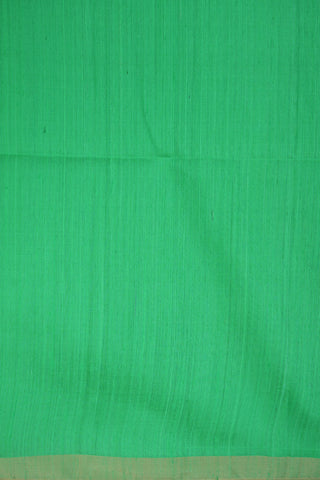 Small Bavanchi Border Plain Light Green Raw Silk Saree