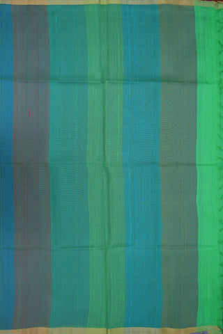 Small Bavanchi Border Plain Light Green Raw Silk Saree